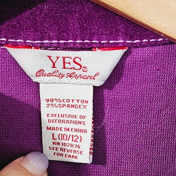 Girls Purple Velvet Jacket Size L (10/12) With Gold Button Details《920》J - Picture 7 of 8